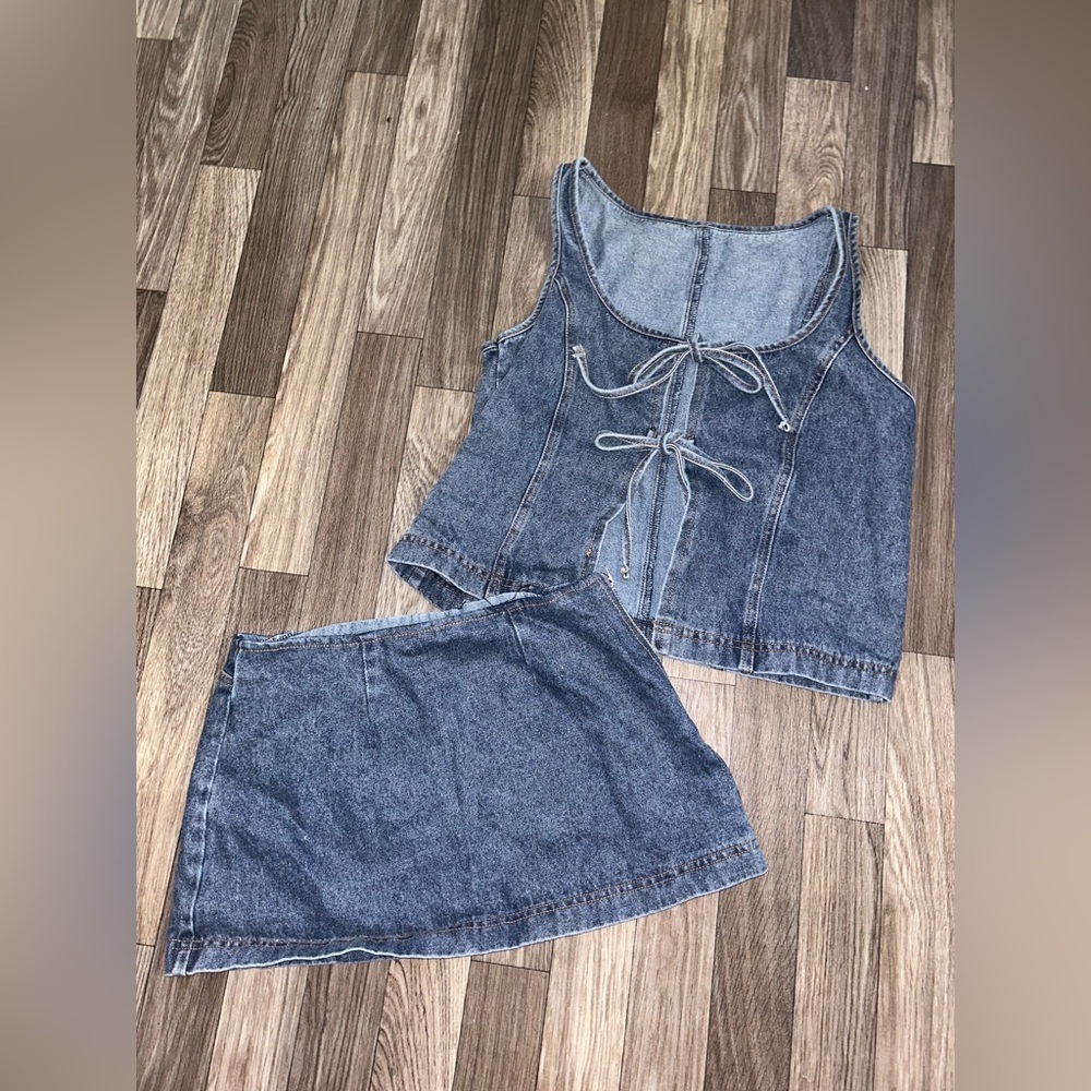 Denim Two-Piece Set